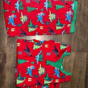 Men’s Dinosaur Christmas Pajamas - Red and Green